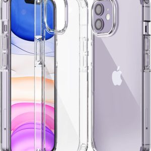 KKM Designed for iPhone 11 Case 6.1-inch, Not Yellowing Shockproof Protective Phone Case for iPhone 11, Heavy Duty Bumper Shell Anti-Scratch Cover, Clear
